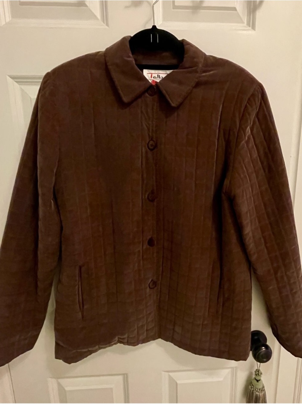 Talbots Chocolate Brown Quilted Button Jacket